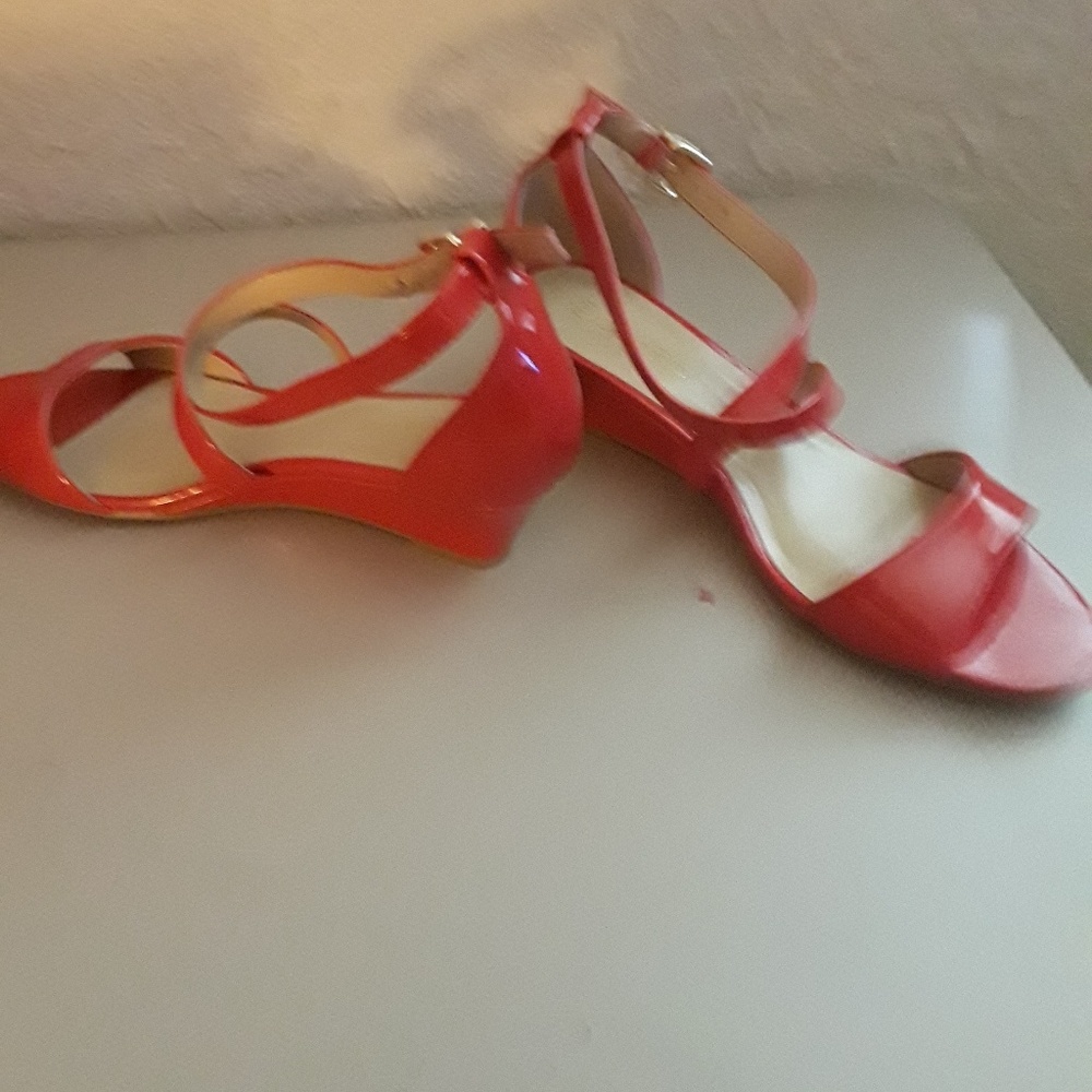 Red Patent Ankle Strap Shoes
